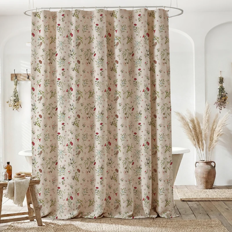 Duschvorhang Skanto mit Blumenstickerei