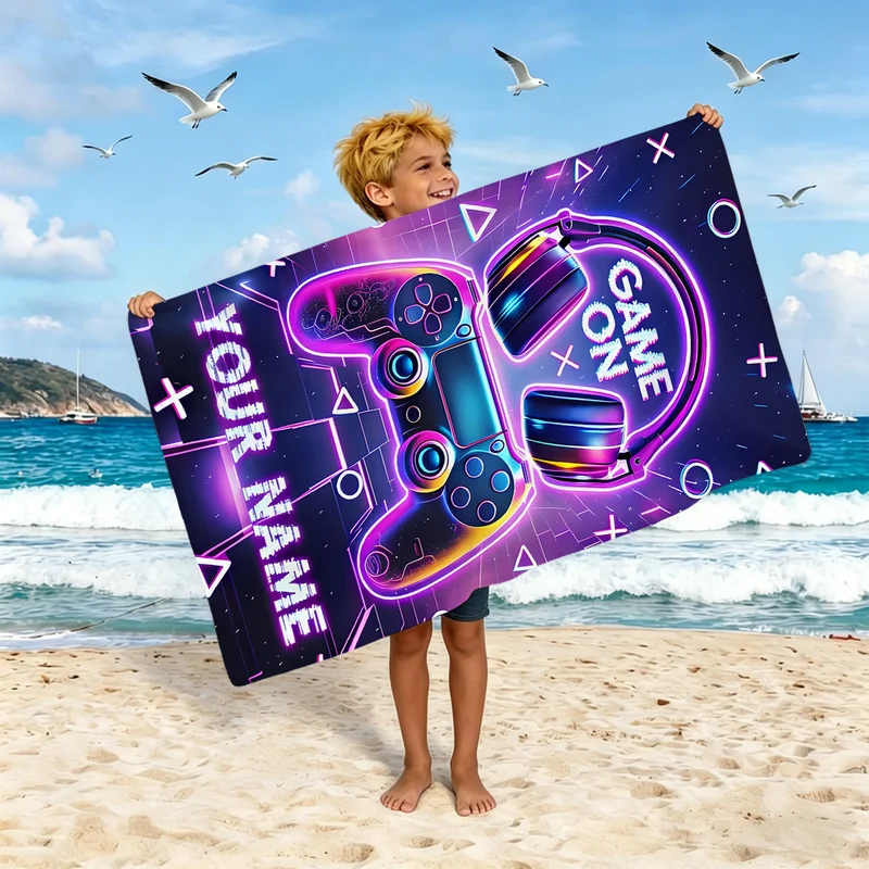 Jungen-Strandtuch mit Spielkonsolen-Motiv Skanto