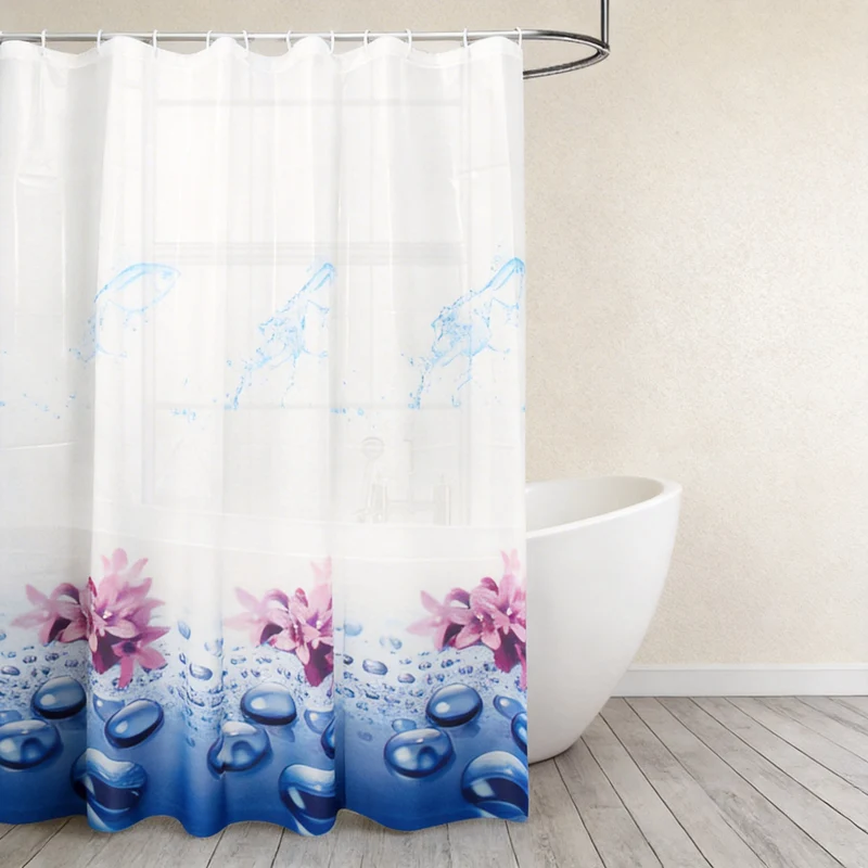 Wasserabweisender Duschvorhang Skanto mit Blumenmuster