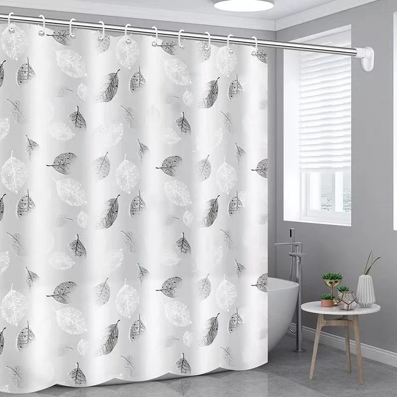 Eleganter Duschvorhang Skanto mit Blätterdruck