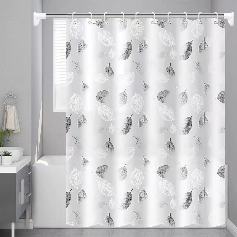 Eleganter Duschvorhang Skanto mit Blätterdruck