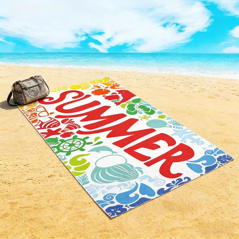 Großes Strandtuch mit farbenfrohem Schmetterlingsdesign Skanto