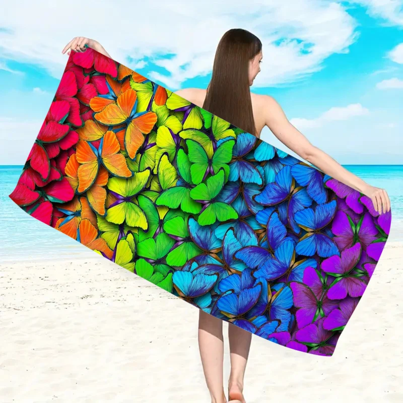 Großes Strandtuch mit farbenfrohem Schmetterlingsdesign Skanto