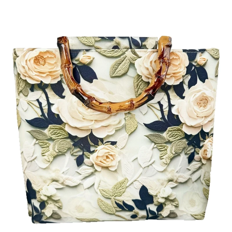 Strandtasche mit Bambusgriff Skanto