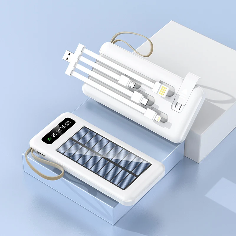 Portable Solar-Powerbank mit multifunktionalem Ladekabel Skanto