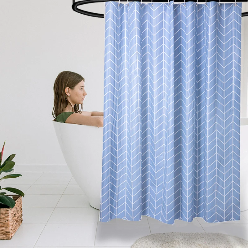 Moderner Chevron-Muster Duschvorhang Skanto