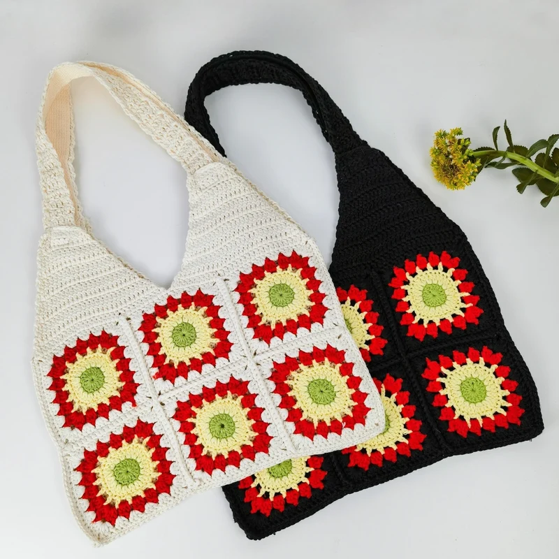Gehäkelte Handtasche mit Retro-Muster Skanto