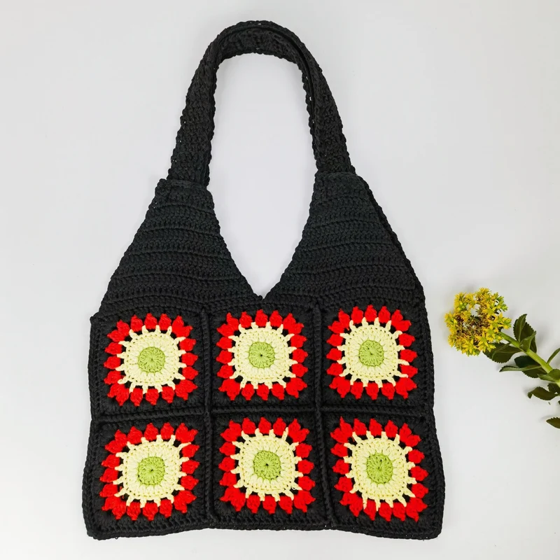 Gehäkelte Handtasche mit Retro-Muster Skanto
