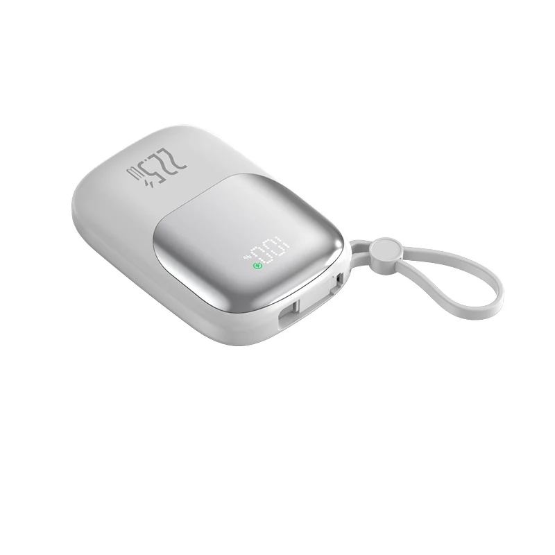 Tragbare Schnelllade-Powerbank mit integriertem Kabel Skanto