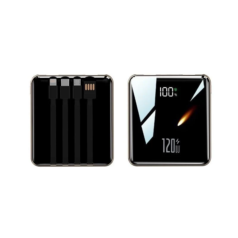 Tragbare Powerbank mit integriertem Multifunktionskabel Skanto