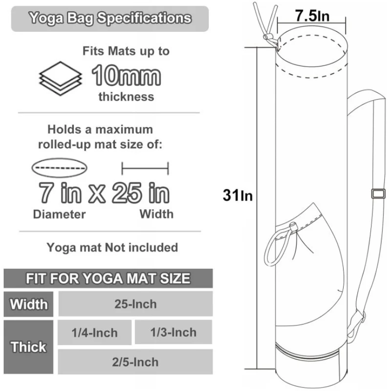 Sportliche Yogatasche mit praktischen Fächern Skanto