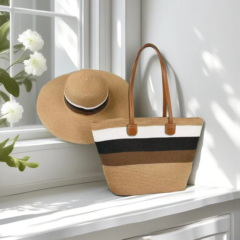 Strandtasche mit bunten Streifen Skanto