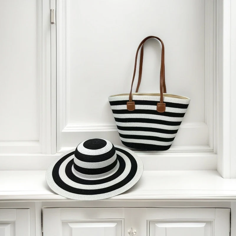 Strandtasche mit bunten Streifen Skanto