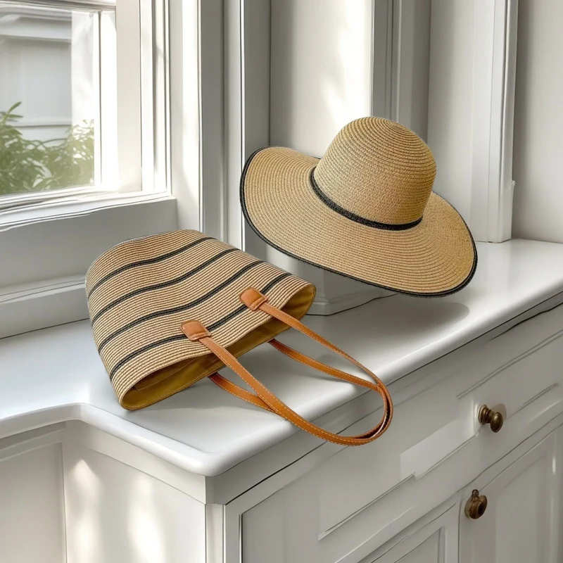 Strandtasche mit bunten Streifen Skanto