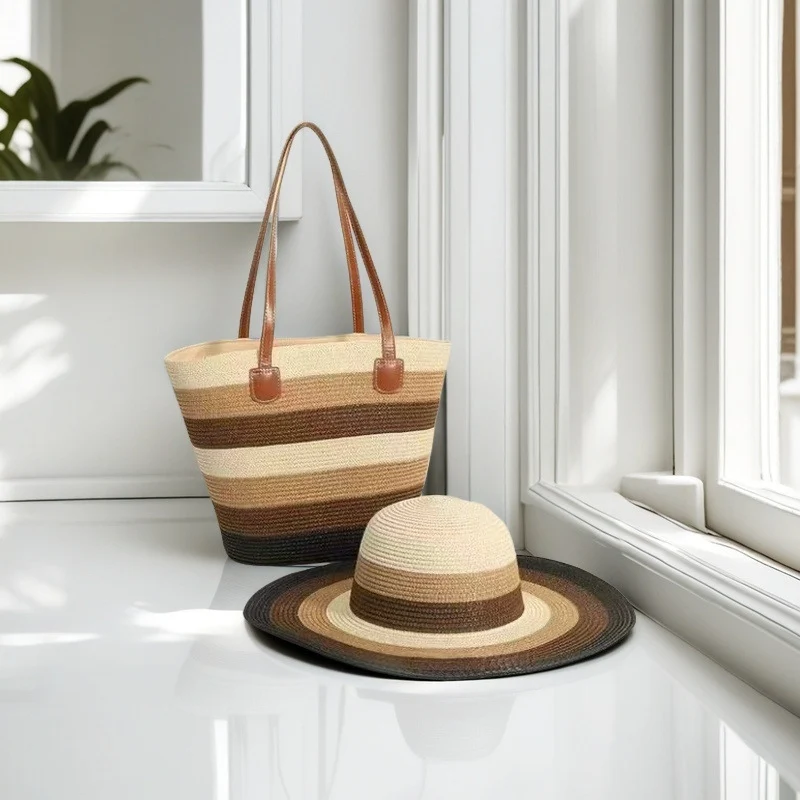 Strandtasche mit bunten Streifen Skanto