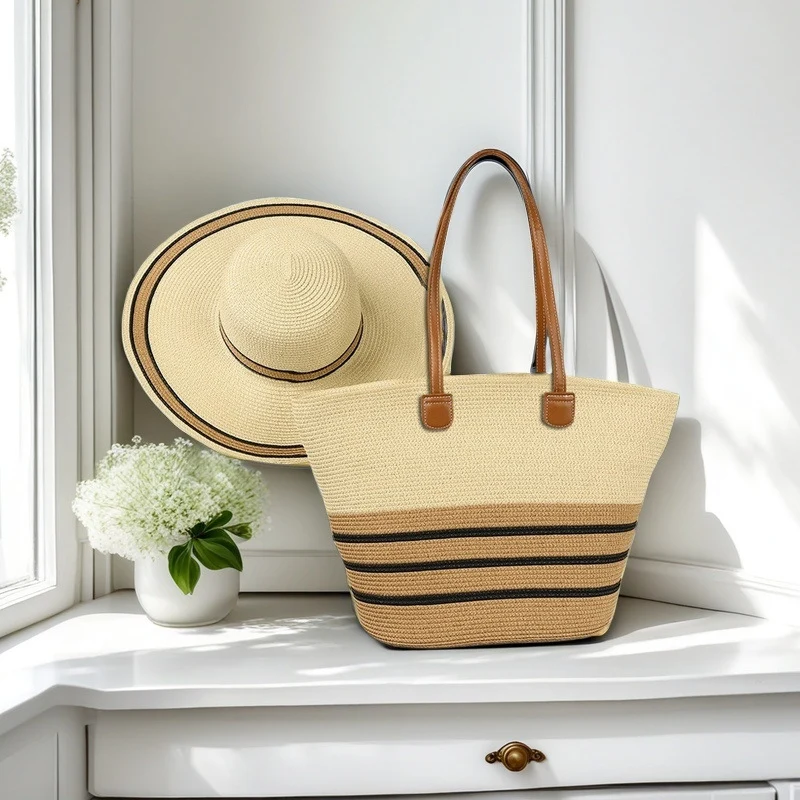 Strandtasche mit bunten Streifen Skanto