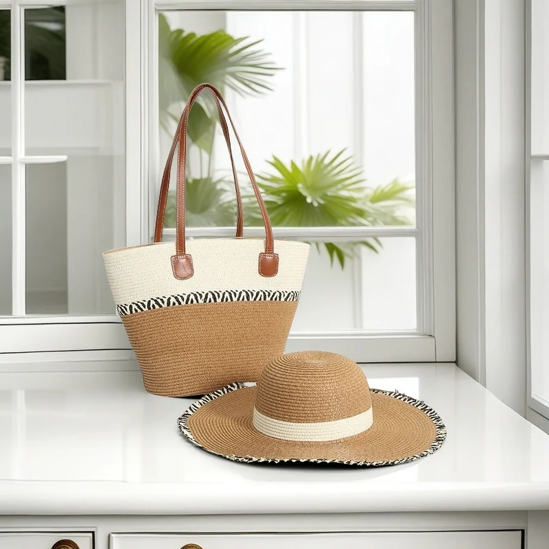 Strandtasche mit bunten Streifen Skanto