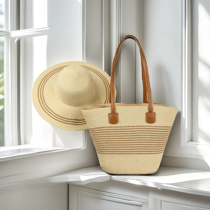 Strandtasche mit bunten Streifen Skanto