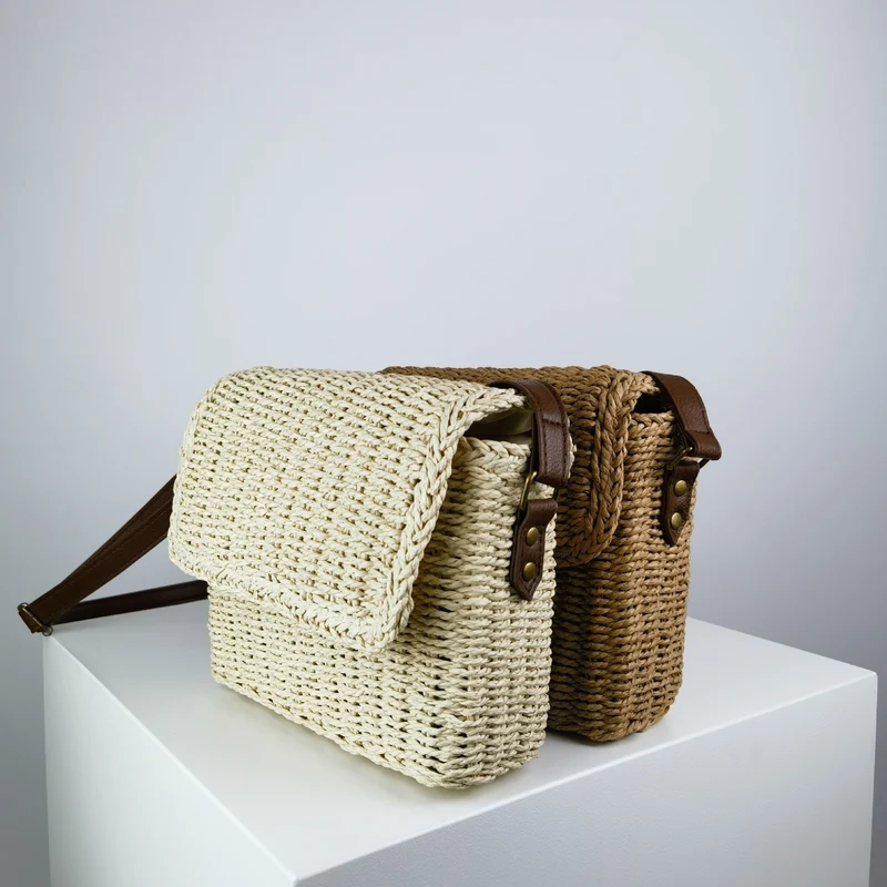 Stylische Rattan-Umhängetasche Skanto
