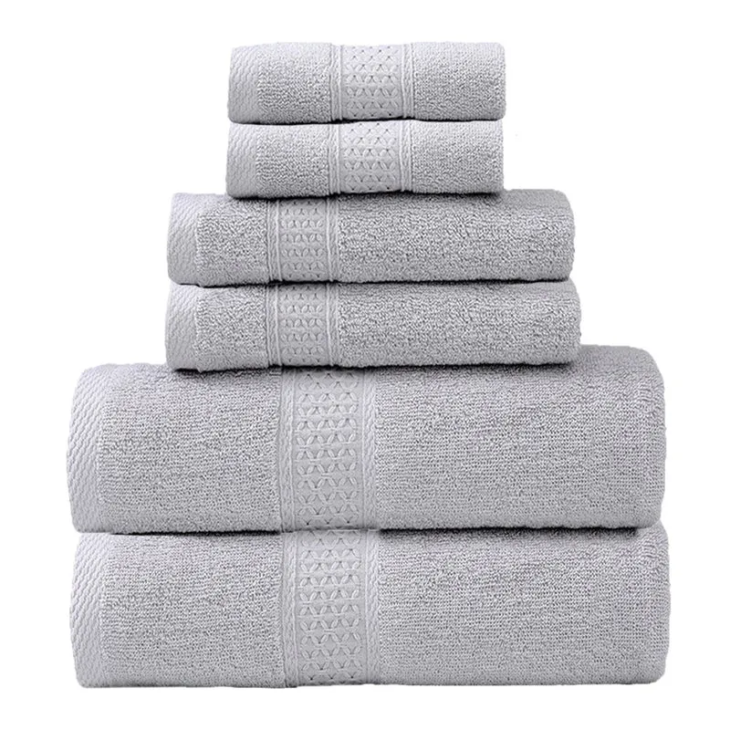 Frottierhandtuch-Set mit eleganter Bordüre