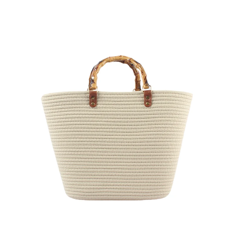Stylische Strandtasche mit Bambusgriff Skanto