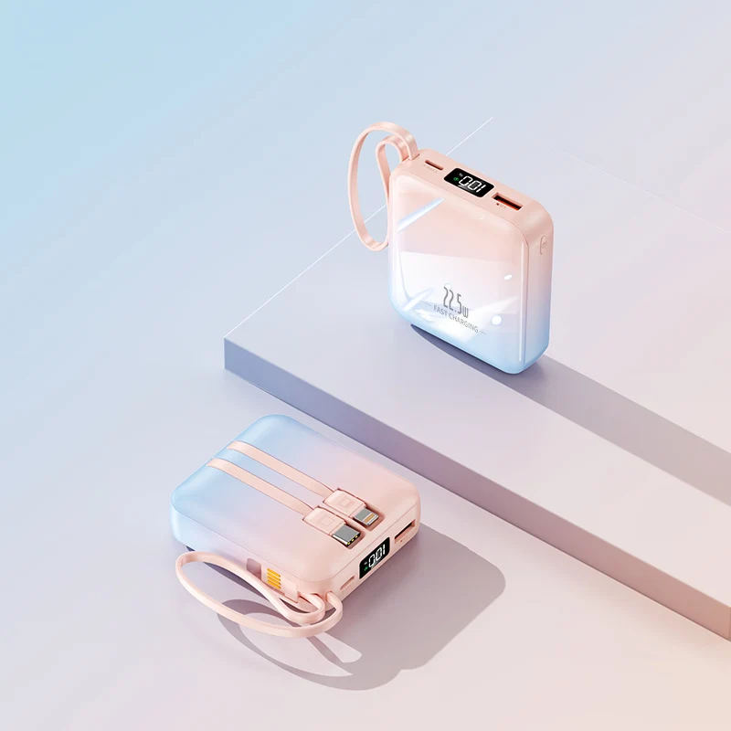 Faltbare Powerbank mit integriertem Kabel Skanto