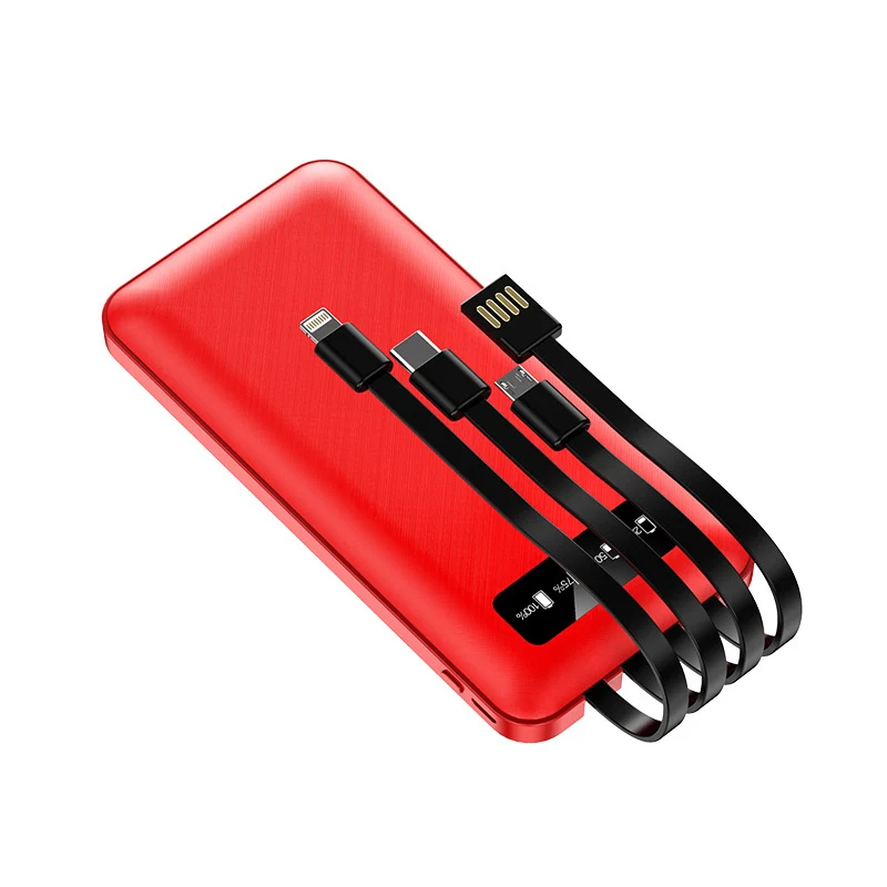 Multifunktionale Powerbank mit integrierten Ladekabeln Skanto