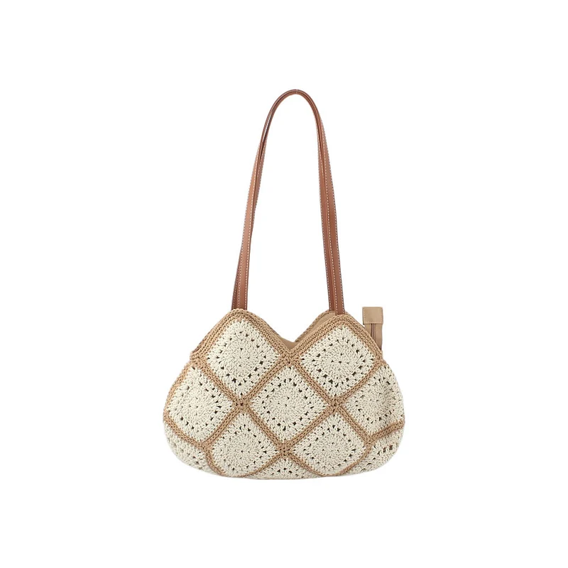 Gehäkelte Tasche mit elegantem Lederakzent Skanto