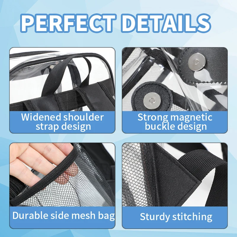 Transparenter Rucksack mit mehreren Taschen Skanto
