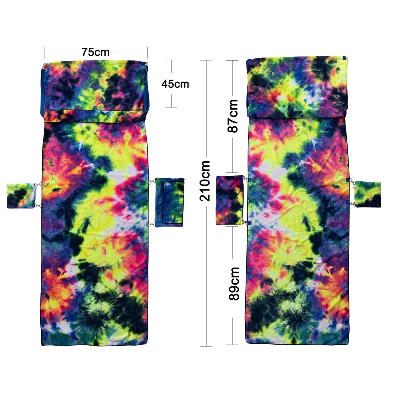 Liegestuhlkissen mit farbenfrohem Tie-Dye-Muster Skanto