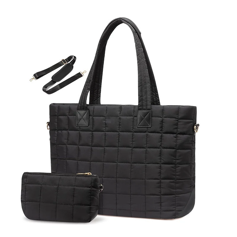 Hochwertige gesteppte Handtasche mit abnehmbarer Kosmetiktasche Skanto