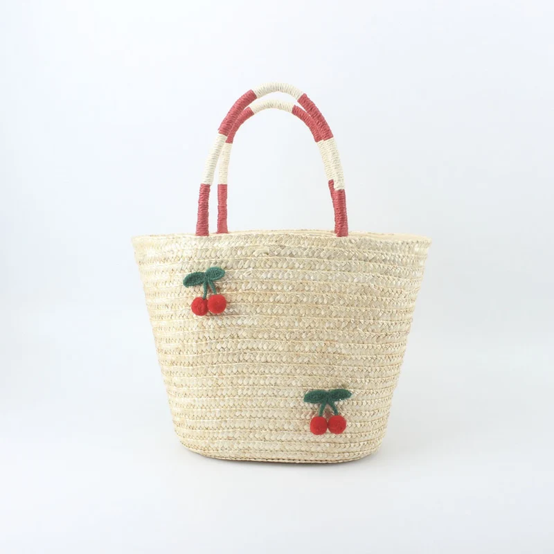 Korbtasche mit handgemachten Fruchtmotiven Skanto