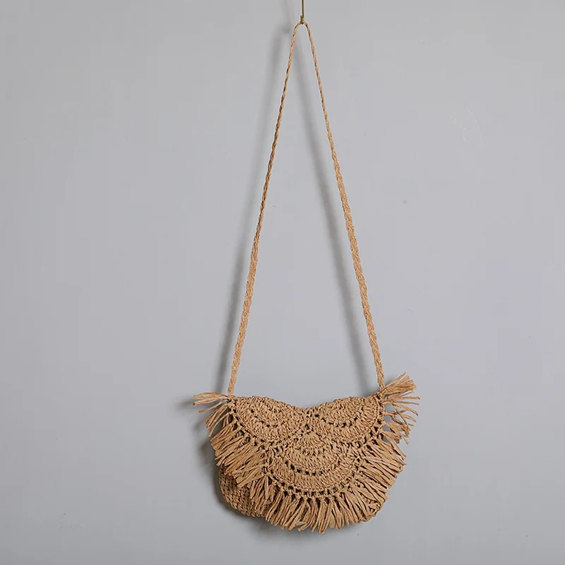 Boho-Schultertasche aus handgefertigtem Naturmaterial Skanto