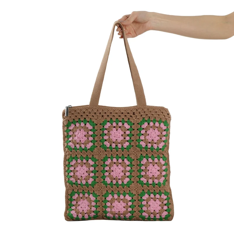 Handgemachte Baumwoll-Tragetasche im Vintage-Oma-Design Skanto