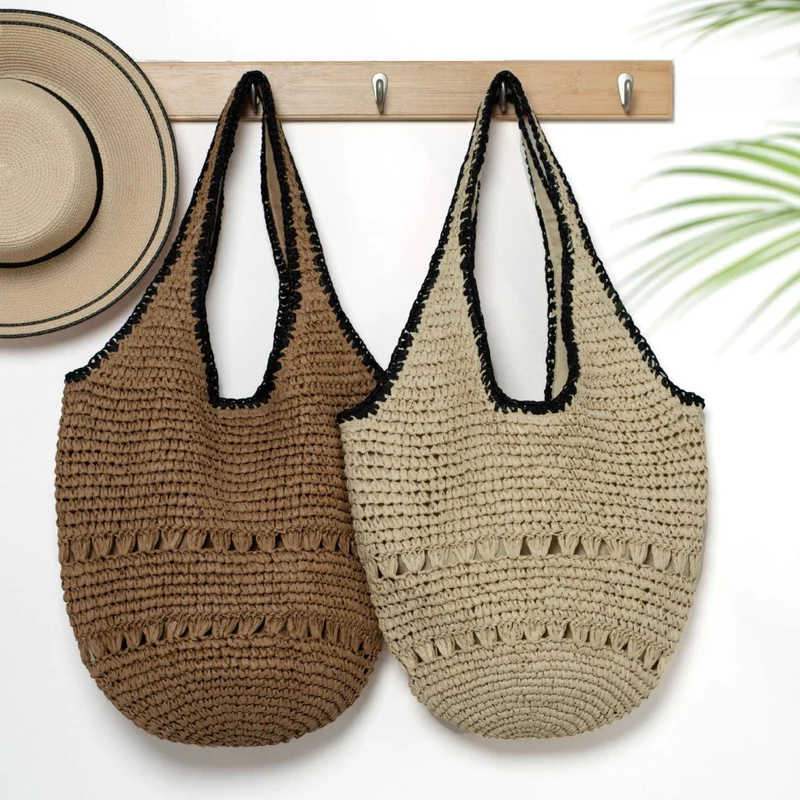 Handgemachte Strohtasche mit raffiniertem Design Skanto