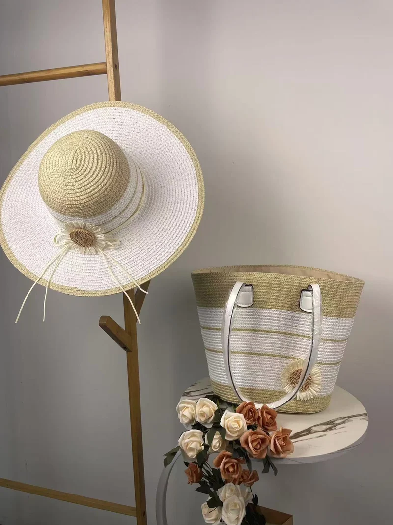 Elegante Strandtasche mit passendem Sonnenhut Skanto