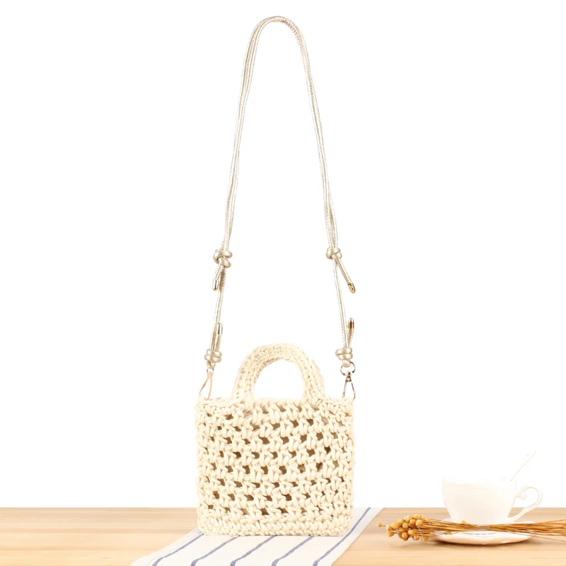 Handgefertigte Makramee-Handtasche mit verstellbarem Schultergurt Skanto