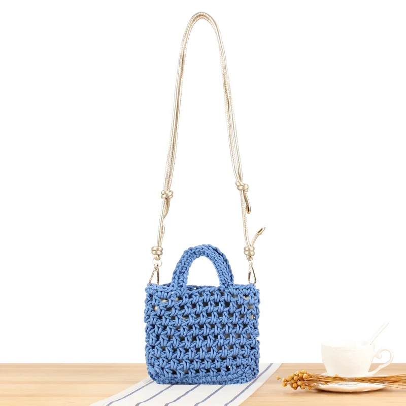 Handgefertigte Makramee-Handtasche mit verstellbarem Schultergurt Skanto