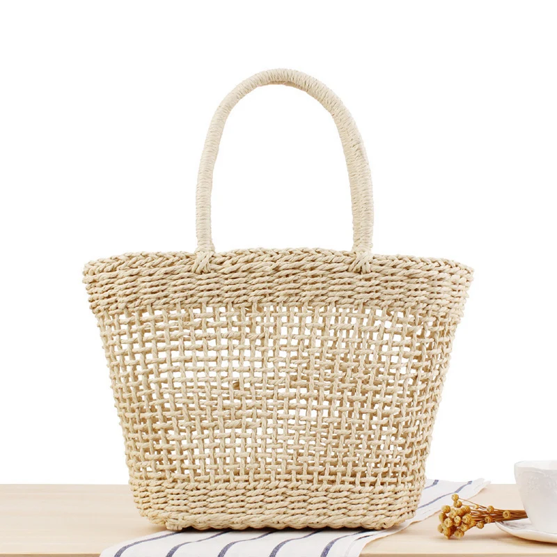 Handgeknüpfte Korbtasche im skandinavischen Stil Skanto