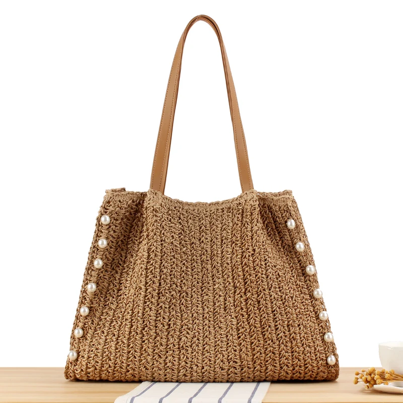 Ausdrucksstarke Strohtasche Skanto