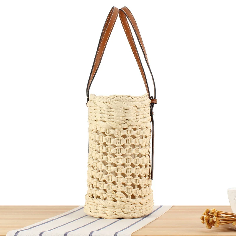 Gewebte Naturmaterial-Handtasche mit bequemem Tragegriff Skanto