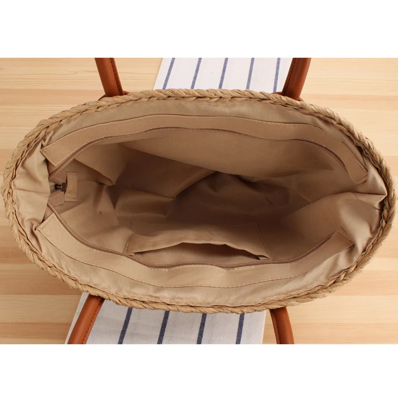 Handgemachte Korbtasche mit eleganten Lederdetails Skanto