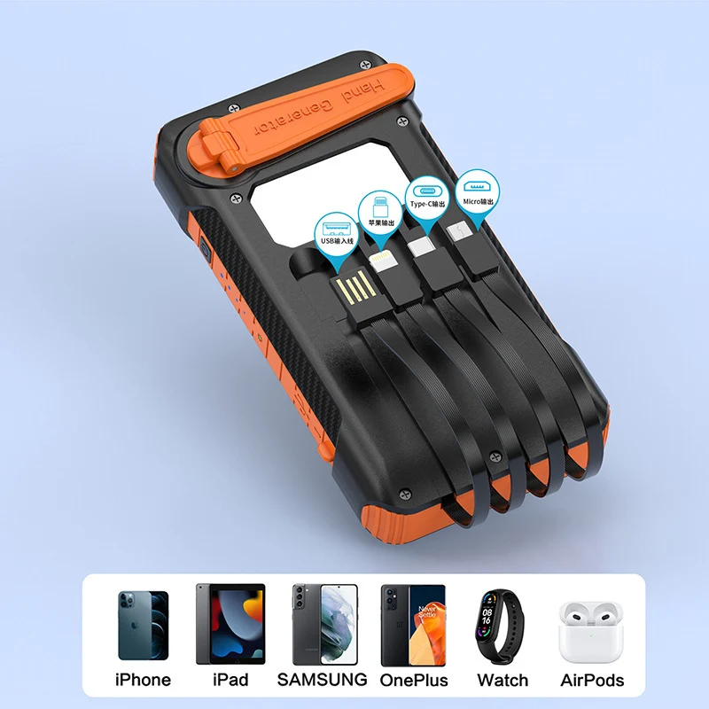 Solarbetriebene Powerbank mit mehreren Ladeanschlüssen und LED-Anzeige Skanto