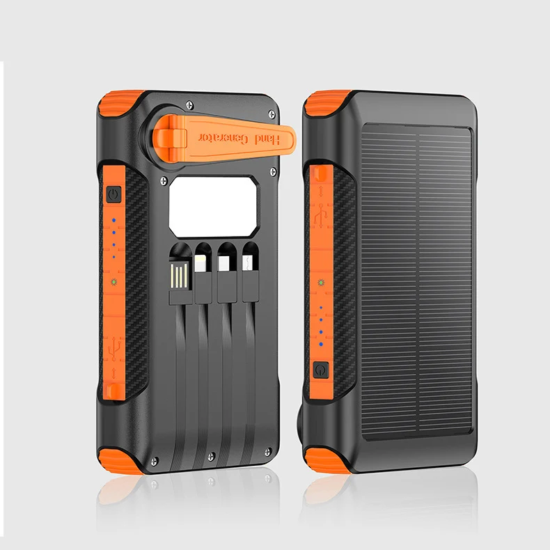 Solarbetriebene Powerbank mit mehreren Ladeanschlüssen und LED-Anzeige Skanto