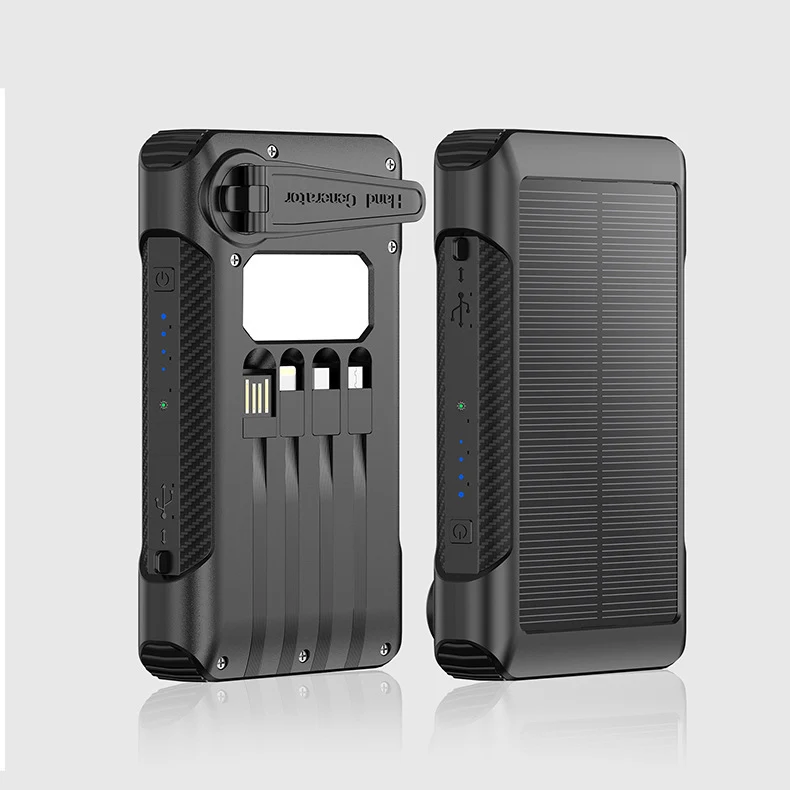 Solarbetriebene Powerbank mit mehreren Ladeanschlüssen und LED-Anzeige Skanto