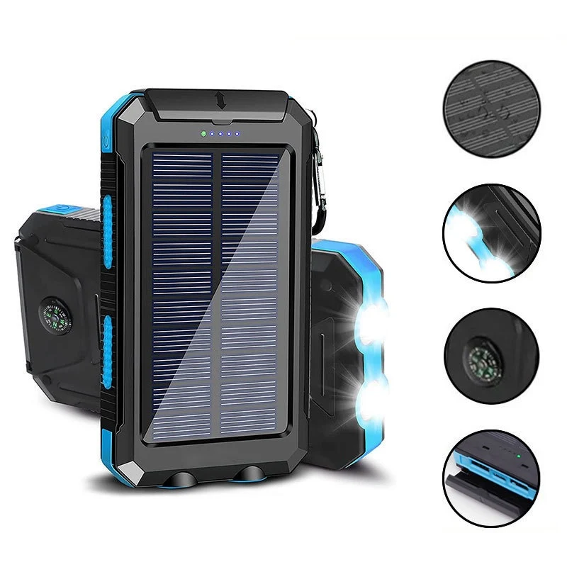 Solarbetriebene Powerbank mit dualem USB-Anschluss Skanto