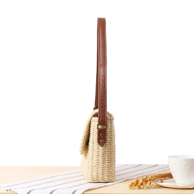 Handtasche aus geflochtenem Naturmaterial mit abnehmbarem Schultergurt Skanto
