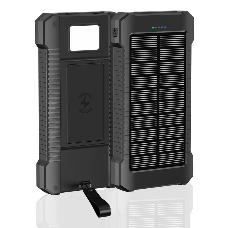 Solar-Powerbank mit integriertem LED-Licht und Kompass Skanto