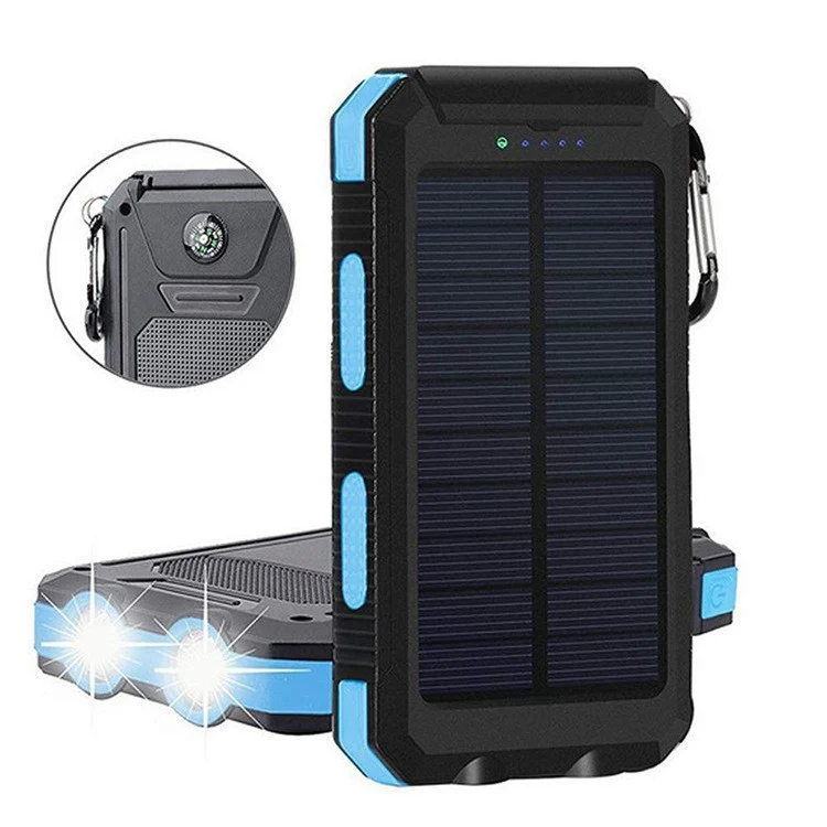 Solar-Powerbank mit integriertem LED-Licht und Kompass Skanto