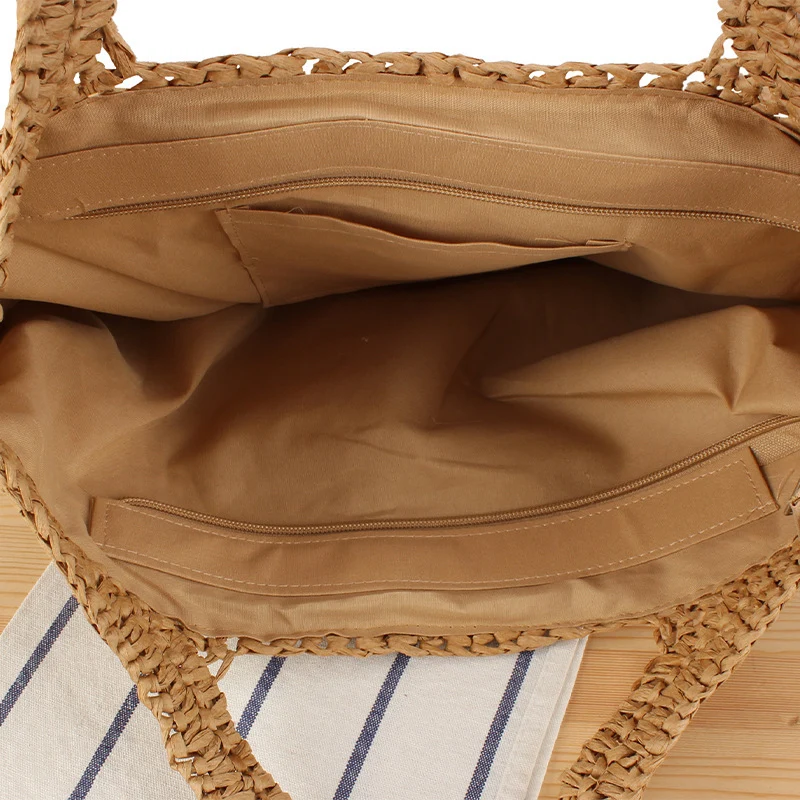Große handgefertigte Raffia-Tragetasche Skanto